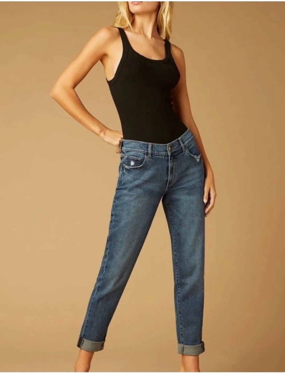 DL1961 Riley  Boyfriend Jeans in Blue Size 25 Inseam 28 Waist 15 with stretch